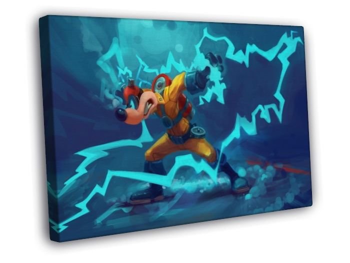 Megavolt Darkwing Duck Cool Amazing Art WALL  20x16 inch FRAMED CANVAS PRINT