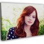 Emma Stone Portrait Pretty Beautiful Redhead Dress 20x16 inch FRAMED CANVAS WALL PRINT