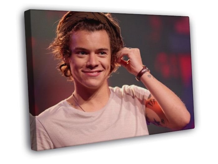 Harry Styles Portrait Tattoo Pop Singer Music  20x16 inch FRAMED CANVAS WALL PRINT