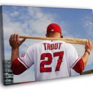 Mike Trout Los Angeles Angels of Anaheim Sport  20x16 inch FRAMED CANVAS WALL PRINT
