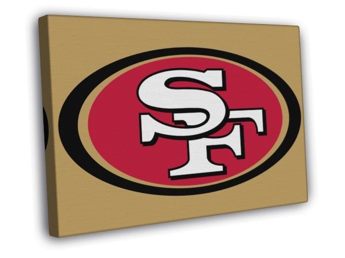 San Francisco 49ers Football Logo Hockey Art 20x16 Framed