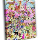 Adventure Time Cartoon All Characters Amazing Art  20x16 inch FRAMED CANVAS WALL PRINT