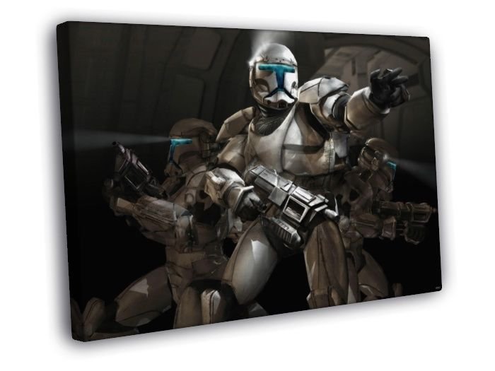 Star Wars Republic Commando Clone Game Art WALL  20x16 inch FRAMED CANVAS PRINT