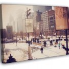 Cityfront Illinois Chicago USA Snow Winter  20x16 inch FRAMED CANVAS WALL PRINT