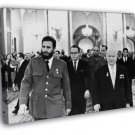 Fidel Castro Nikita Khrushchev Cuba Soviet Union BW  20x16 inch FRAMED CANVAS WALL PRINT
