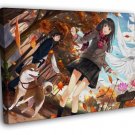 Cute Girl Beautiful Painting Doves Dog Amazing Anime  20x16 inch FRAMED CANVAS WALL PRINT