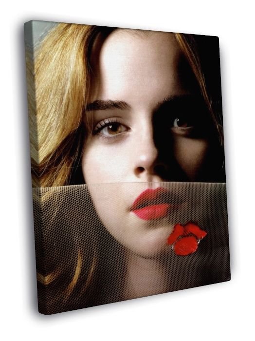 Emma Watson Portrait Cute Actress WALL  20x16 inch FRAMED CANVAS PRINT
