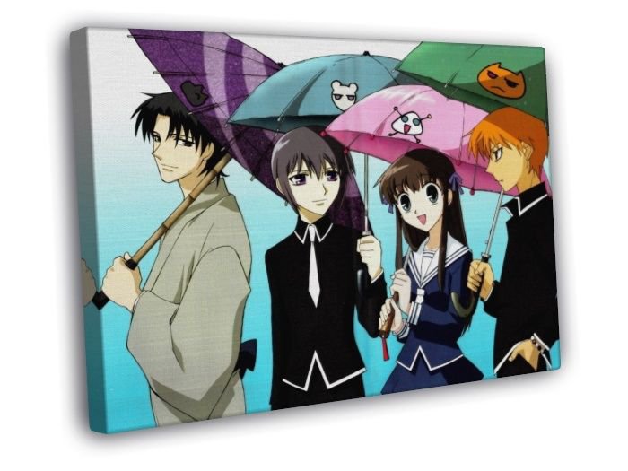 Fruits Basket Umbrella Anime Manga Art WALL 20x16 inch FRAMED CANVAS PRINT