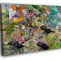 8-Bit Pixel Art Amazing City Characters  20x16 inch FRAMED CANVAS WALL PRINT