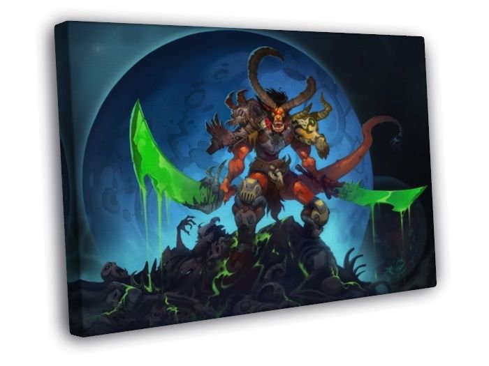 Awesome Dark Science Fantasy Demon Art Skulls Moon  20x16 inch FRAMED CANVAS WALL PRINT