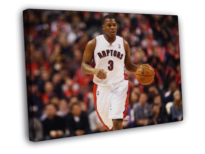 Kyle Lowry Toronto Raptors Basketball  20x16 inch FRAMED CANVAS WALL PRINT