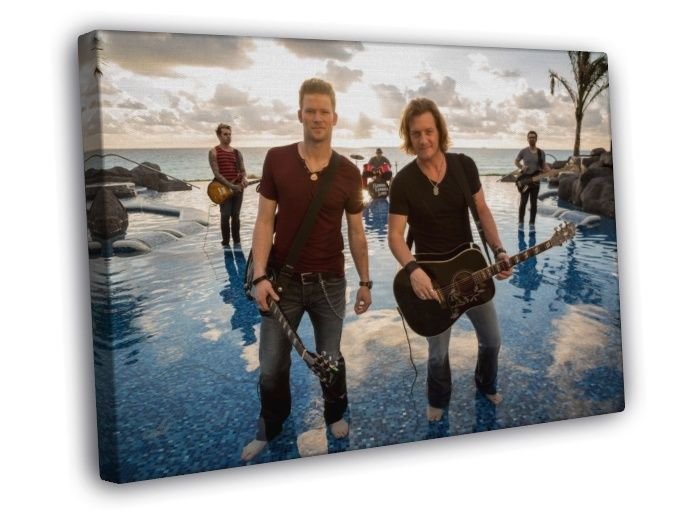 Florida Georgia Line Brian Kelley Tyler Hubbard Band  20x16 inch FRAMED CANVAS WALL PRINT