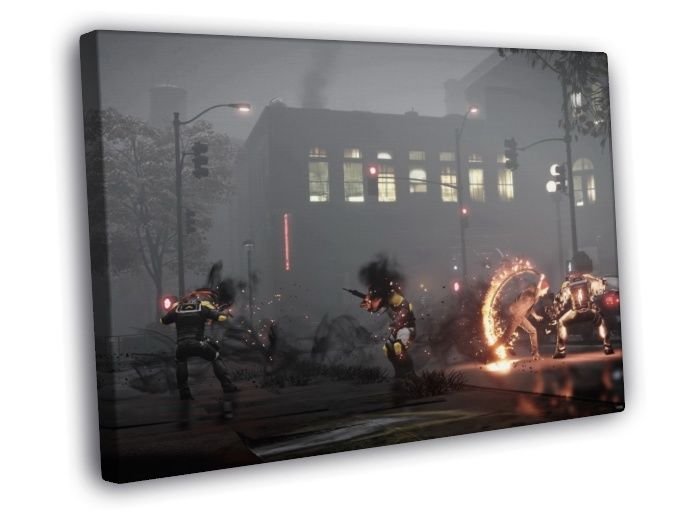 Infamous Second Son Fight Video Game FRAMED CANVAS WALL PRINT 20x16 inch inch
