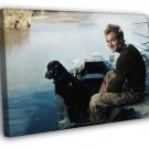 Jude Law Boat Dog River Smile Charming Handsome Rare  20x16 inch FRAMED CANVAS WALL PRINT