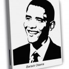 Barack Obama Painting Art BW WALL  20x16 inch FRAMED CANVAS PRINT