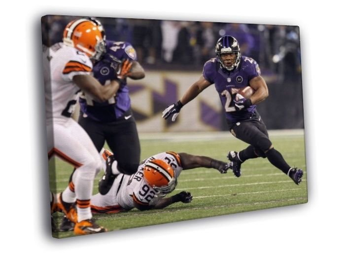 Ray Rice Baltimore Ravens Running Football WALL  20x16 inch FRAMED CANVAS PRINT