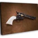 Colt Single Action Army Engraved Peacemaker Revolver WALL  20x16 inch FRAMED CANVAS PRINT