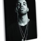 Drake Chains Awesome BW Portrait Handsome Rap Singer  20x16 inch FRAMED CANVAS WALL PRINT