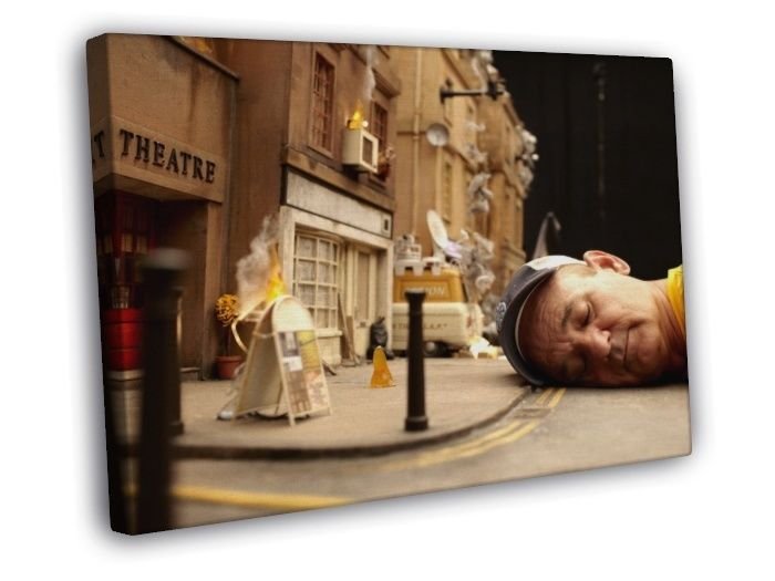 Bill Murray Sleeping Cap Road Street City Actor Rare WALL  20x16 inch FRAMED CANVAS PRINT