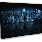 New York Lights Night Window Skyline Manhattan View  20x16 inch FRAMED CANVAS WALL PRINT
