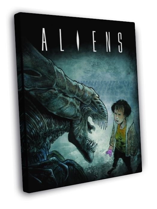 Aliens Xenomorph Cool Anime Sci-Fi Art WALL  20x16 inch FRAMED CANVAS PRINT
