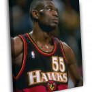 Dikembe Mutombo Atlanta Hawks Retro Basketball Sport  20x16 inch FRAMED CANVAS WALL PRINT