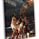 Paul George Indiana Dunk Basketball Sport  20x16 inch FRAMED CANVAS WALL PRINT