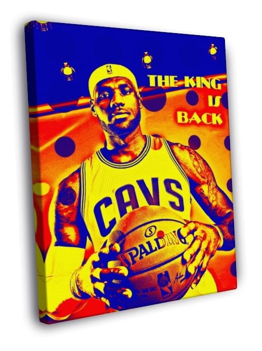LeBron James King Cleveland Cavaliers Pop Art  20x16 inch FRAMED CANVAS WALL PRINT