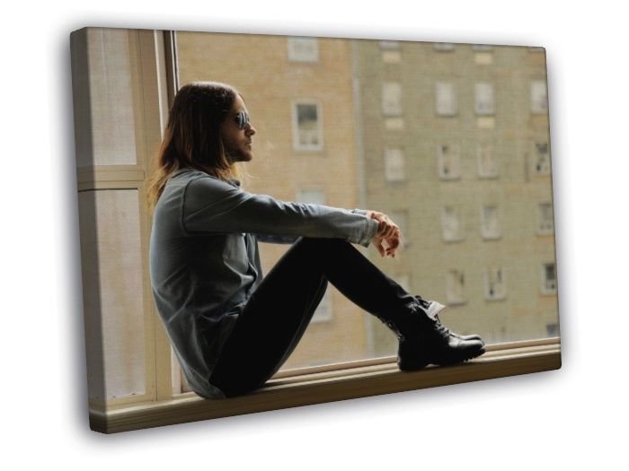 Jared Leto Window Rock Singer Actor Music  20x16 inch FRAMED CANVAS WALL PRINT
