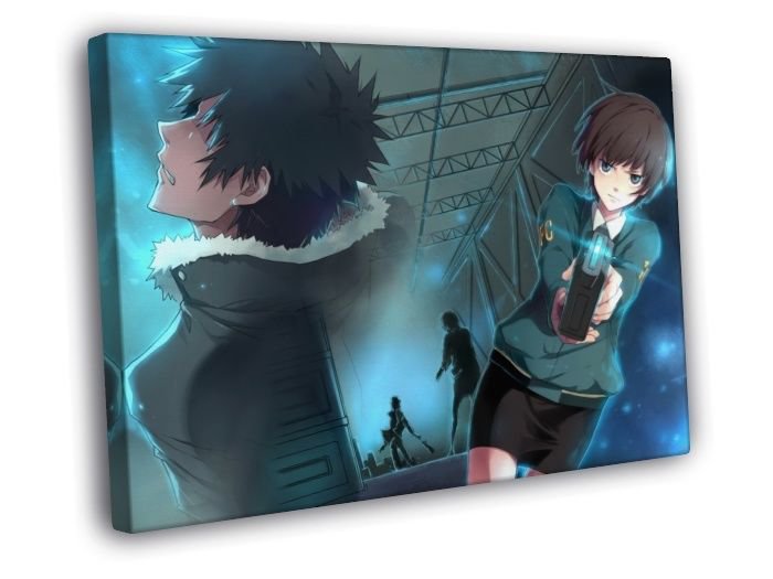 Psycho-Pass 2 Shinya Kogami Akane Anime Manga  20x16 inch FRAMED CANVAS WALL PRINT