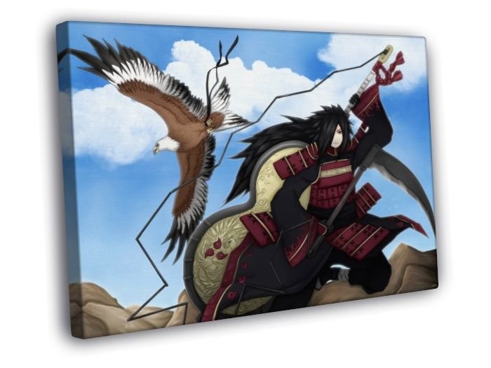Naruto Madara Uchiha Shinobi Anime Manga Art WALL  20x16 inch FRAMED CANVAS PRINT