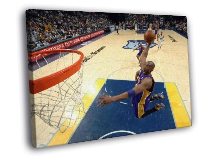 Black Mamba Dunk Lakers Basketball Sport WALL  20x16 inch FRAMED CANVAS PRINT