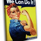 Rosie The Riveter Retro Classic Vintage WALL  20x16 inch FRAMED CANVAS PRINT
