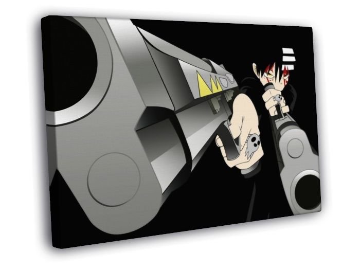 Death the Kid Soul Eater Pistols Anime Manga WALL  20x16 inch FRAMED CANVAS PRINT