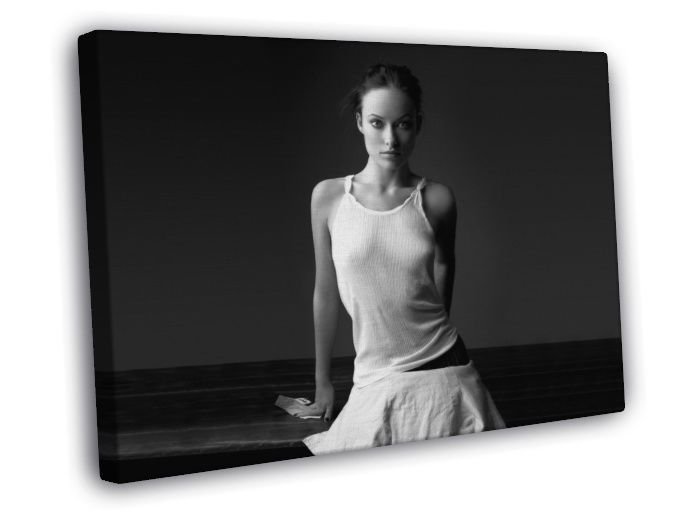Olivia Wilde Hot Movie Actress BW  20x16 inch FRAMED CANVAS WALL PRINT