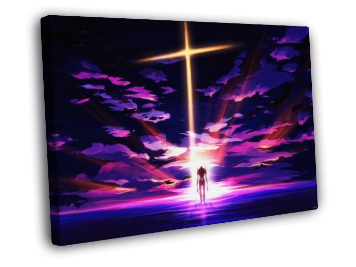 Neon Genesis Evangelion Unit-01 EVA 01 Anime  20x16 inch FRAMED CANVAS WALL PRINT