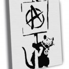 Banksy Rat Anarchy Pacifism Cool Graffiti Art WALL  20x16 inch FRAMED CANVAS PRINT