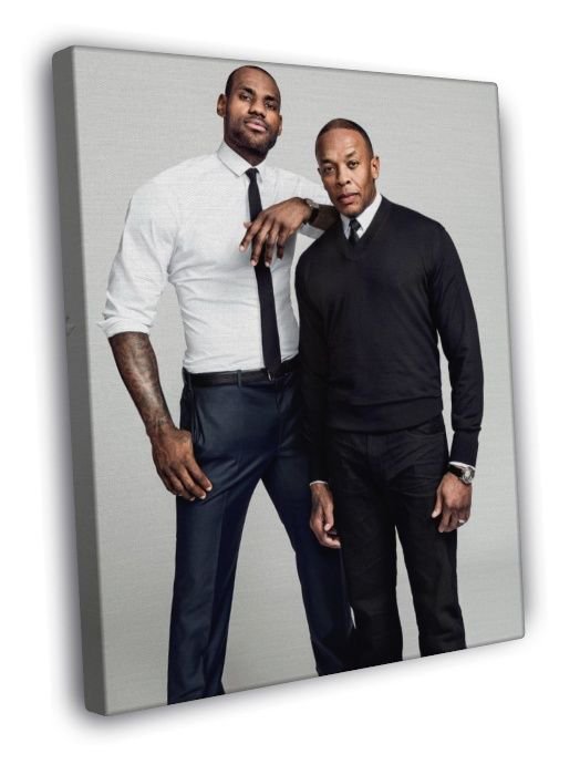 Dr. Dre Lebron James Gangsta Rap Music Basketball  20x16 inch FRAMED CANVAS WALL PRINT