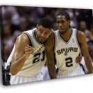 Tim Duncan Kawhi Leonard Basketball Sport  20x16 inch FRAMED CANVAS WALL PRINT