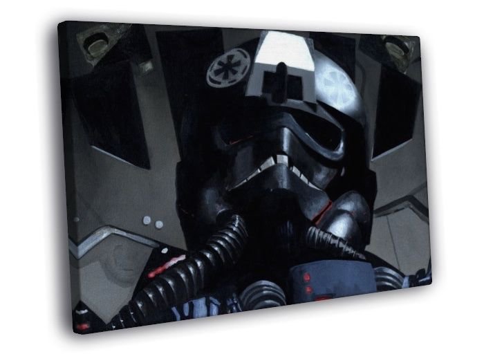 TIE Fighter Pilot Painting Artwork Star Wars WALL  20x16 inch FRAMED CANVAS PRINT