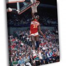 Dominique Wilkins Dunk Atlanta Hawks Retro Basketball  20x16 inch FRAMED CANVAS WALL PRINT