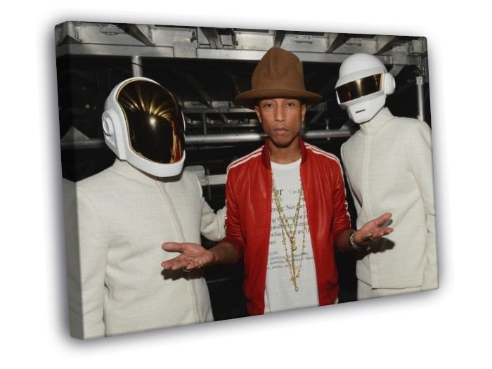 Pharrell Williams Hip Hop R&B Music Singer  20x16 inch FRAMED CANVAS WALL PRINT