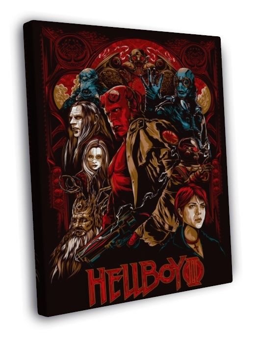 Hellboy Movie Characters Cool Art Artwork  20x16 inch FRAMED CANVAS WALL PRINT