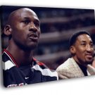Michael Jordan Scottie Pippen Chicago Bulls Classic  20x16 inch FRAMED CANVAS WALL PRINT