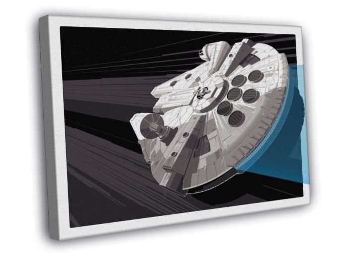 Millennium Falcon Star Wars Movie Awesome Art  20x16 inch FRAMED CANVAS WALL PRINT