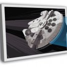 Millennium Falcon Star Wars Movie Awesome Art  20x16 inch FRAMED CANVAS WALL PRINT