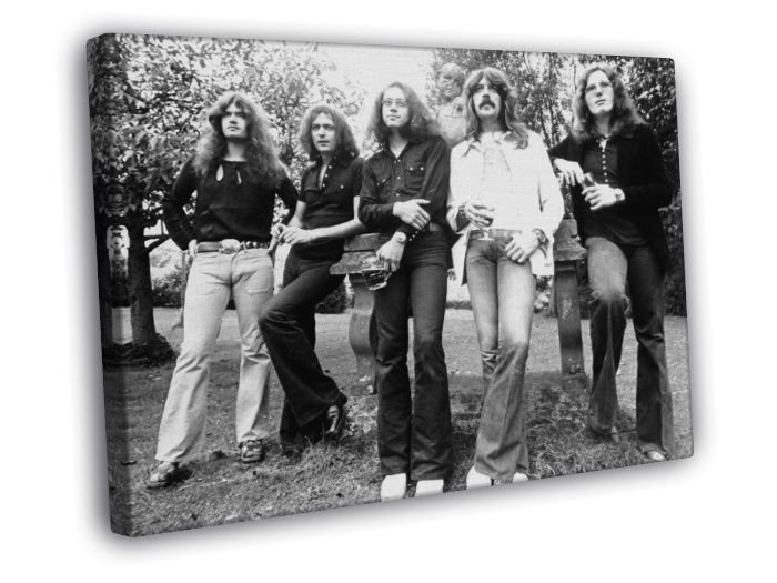 Deep Purple Retro Tommy Ritchie Ian Jon Nick Band  20x16 inch FRAMED CANVAS WALL PRINT