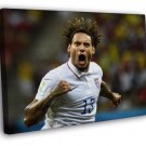 Jermaine Jones Goal Celebration USA World Cup Soccer  20x16 inch FRAMED CANVAS WALL PRINT