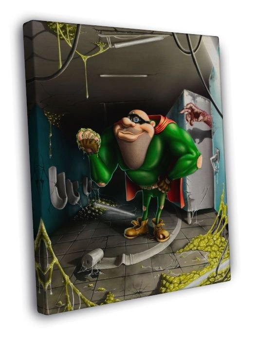 Boogerman Awesome Retro Video Game Art Sega  20x16 inch FRAMED CANVAS WALL PRINT