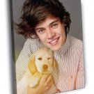 One Direction Harry Styles Puppy Cute Rare  20x16 inch FRAMED CANVAS WALL PRINT